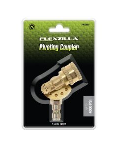 LEGPW3569 image(1) - Flexzilla Pivoting Coupler, 1/4" Body, Brass/Steel