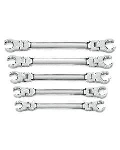 KDT81910 image(1) - GearWrench 5 Piece Flex Head Flare Nut SAE Wrench Set