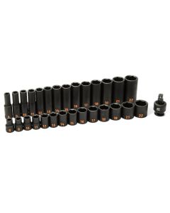 KDT84925H image(0) - GEARWRENCH 29 Piece 3/8" Drive 6 Point Metric Hi-Viz Standard & Deep Impact Socket Set