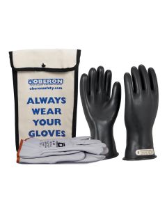 Oberon Glove Kit - Rubber Electrical - Class 00 - Length: 11" -  Rolled Cuff - Size: Regular - 8
