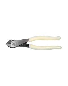 KLED2488GLW image(0) - Klein Tools Diagonal Cutting Pliers, Angled Head, High-Visibility, 8-Inch