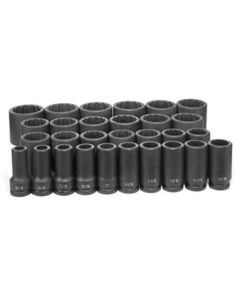 GRE8129D image(1) - Grey Pneumatic 3/4" Dr. 29 Piece Deep Fractional Master Set - 12 Point