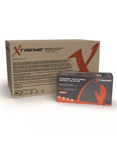 Xtreme Industrial Orange Diamond Textured Nitrile Disposable Gloves, Xlarge
