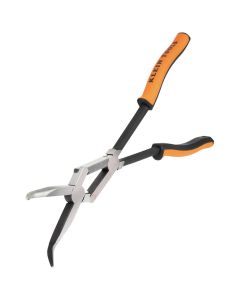 KLE71401 image(0) - Klein Tools Pliers, Long Reach Needle Nose Pliers, Bent Nose, 13-Inch