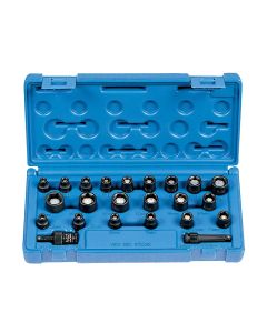 GRE9723G image(1) - Grey Pneumatic 1/4" Drive 23 Piece Standard Length SAE/Met. Magnetic Set