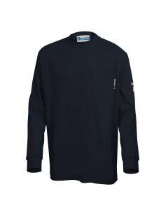 OBERON T-Shirt - 100% FR/Arc-Rated 7 oz Cotton Interlock - Long Sleeves - Navy - Size: 3XL