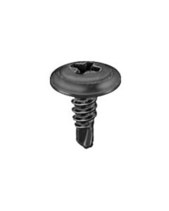 AUVECO 15774 Phillips Washer Head Teks Point Tapping Screw, #8 Screw x 1/2 in L, Black Phosphate