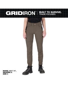 MLWF652N-2R image(0) - Milwaukee Tool Women's GRIDIRON Double Knee Jogger Pants - Brown - Size 2
