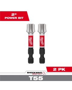 MLW48-32-6004 image(1) - Milwaukee Tool SHOCKWAVE Impact Duty 2 Inch T55 Impact Bits 2PK