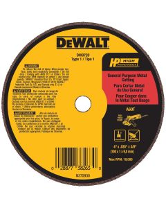 DWTDW8720 image(0) - DEWALT 4" x .035" x 3/8" A60T Metal & Stainless Cutting & Grinding Wheel