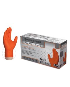 AMXGWUOFN48050 image(1) - Gloveworks Ultra Flock Lined RDT Orange Nitrile Gloves - X-Large