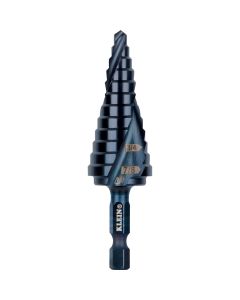 Klein Tools Step Drill Bit, Quick Release, Double Spiral Flute, 3/16 to 7/8-Inch