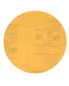 MMM0972 image(0) - 3M 00972 216U Series Abrasive Disc, 6 in Dia, P500 Grit, Hook and Loop, Gold
