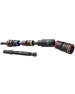KLE32984 image(0) - Klein Tools Impact Flip Socket Set With Swivel Adapter, 6 Piece