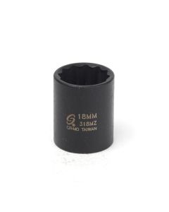 SUNEX SOC 18MM 3/8D IMP 12PT BLK