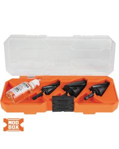 KLEQRSTSPRO image(0) - Klein Tools Premium Electrician's Quick Release Step Bit Set, 3 Piece