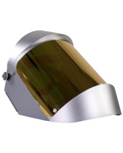 OBR2156R500 image(0) - OBERON Face Shield with Ratcheting Headgear - Heat Reflective - Window: Dark Green Gold  - With Lower Crown and Shield Extender