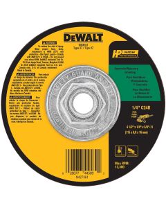 DEWALT Masonry Grinding Wheel, 5/8-11-Inch Arbor, 4-1/2-Inch By 1/4-Inch