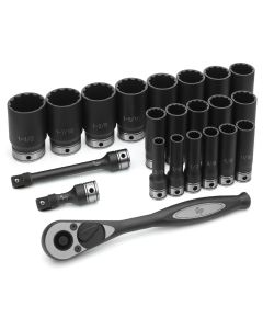 Grey Pneumatic 1/2" Drive 22 Piece Fractional Deep Duo-Socket Set - 12 Point
