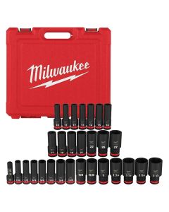 MLW49-66-7016 image(2) - Milwaukee Tool 29PC SHOCKWAVE Impact Duty 1/2" Drive SAE & Metric Deep 6 Point Socket Set