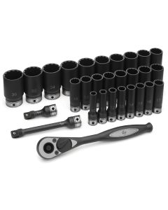 Grey Pneumatic 1/2" Drive 29 Piece Metric Deep Duo-Socket Set - 12 Point
