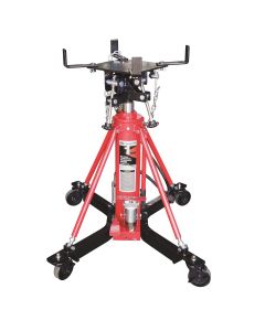 American Forge & Foundry Transmission Jack - Hydraulic - Telescopic - Two Stage - 2,000 Lbs. Capacity - 37" Min H to 76" High H - Manual Foot Pedal / Air Assist - Double Pump Quick Lift