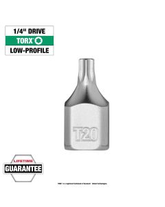 MLW45-34-1107 image(0) - Milwaukee Tool 1/4 Inch Drive T20 Low-Profile TORX Bit Socket
