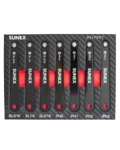 SUNSXLPSD7 image(1) - SUNEX Low Profile Diamond Coated Phillips&reg; & Slotted 7 Piece Screwdriver Set in EVA Foam