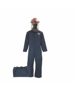 OBRTCG2P-CKE-NB-L image(0) - OBERON Bag Kit - Arc Flash - 12 Cal TCG2P - Comes With Coveralls, Hard Cap, Face Shield, Balaclava & Storage Bucket - Color: Navy Blue - Size: Large