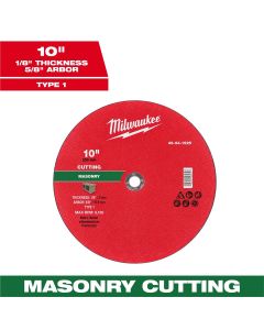MLW49-94-1925 image(1) - Milwaukee Tool 10" x 1/8" x 5/8" Masonry Cut Off Wheel -Type 1