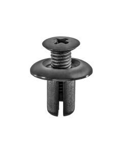 AVC21146 image(0) - AUVECO 21146 Push/Screw-Type with Open End Interior/Exterior Trim and Pillar Retainer, 18 mm Dia Head, Nylon, Black