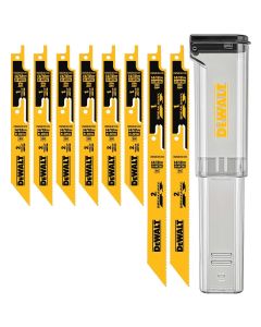 DWTDWABK48SETCS image(1) - DEWALT 8PC. BREAKAWAY RECIPROCATING SAW BLADE SET W/CASE