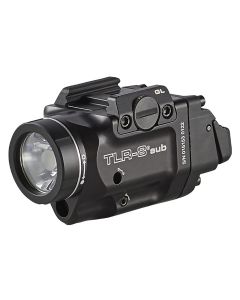 STL69411 image(0) - Streamlight TLR-8 X Sub (for GLOCK 43X/48 MOS | 43X/48 Rail) - Includes Mounting Kit with Key, High/low Paddle Switches and CR123A Lithium Battery - Box - Black