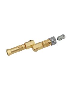 TRATP28 image(0) - Tracer Products Brass, swivel-type R-1234yf coupler for EV/Hybrid with check valve and purge fitting.