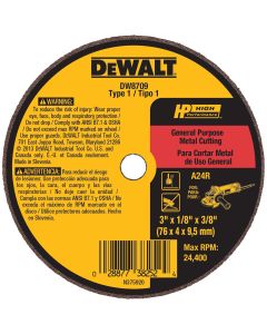 DEWALT 3" x 1/8" x 3/8" A24T Metal & Stainless Cutting & Grinding Wheel