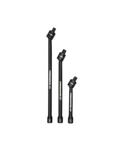 KDT84453 image(1) - GearWrench 3 Piece 3/8 Inch Drive X-Core Pinless Universal Joint Impact Extension Set 6 Inch, 9 Inch & 12 Inch