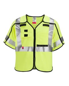 MLW48-73-5334 image(1) - Milwaukee Tool AR/FR Cat. 1 Class 3 Breakaway High Visibility Yellow Safety Vest- 4XL/5XL (ANSI/CSA)