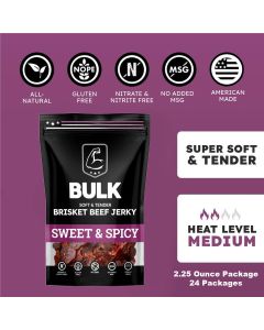 BLOISN-SNSBR-24 image(1) - BULK Jerky Sweet & Spicy Brisket Beef Jerky - 2.25 ounce package (24 packages)