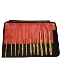 MAY67008 image(1) - Mayhew 12-PC BRASS PIN PUNCH (INCH) SET