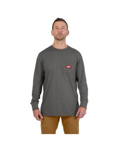 MLW606G-M image(3) - Milwaukee Tool GRIDIRON Pocket T-Shirt - Long Sleeve Gray M