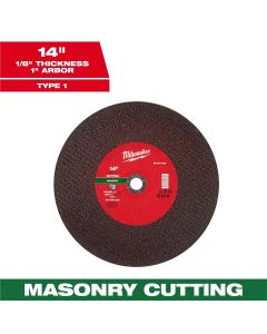 MLW49-94-1945 image(0) - Milwaukee Tool 14" x 1/8" x 20mm Masonry Cut Off Wheel -Type 1