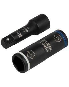 KLE66078 image(0) - Klein Tools Flip Impact Socket Adapter, Large, 1/2 to 1/2-Inch