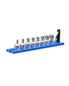 VIM Tools 8-Piece XZN Stubby Triple Square Bit Set, 1/4" Drive, on Magrail Rail