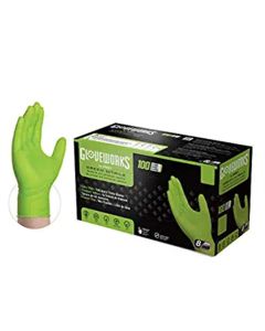 AMXGWGN44100 image(0) - Gloveworks HD Green Nitrile Diamond Grip Medium