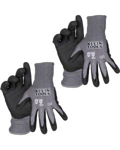 KLE60582 image(0) - Klein Tools Knit Dipped Gloves, Cut Level A1, Touchscreen, X-Large, 2-Pair