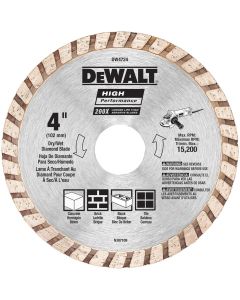 DEWALT High Performance Diamond Cutting Disc Turbo Universal Concrete 100mm X 2.0mm X 22.23mm