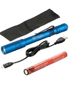 STL66140 image(0) - Streamlight Stylus Pro USB with USB Cord, Nylon Holster - Blue with White LED