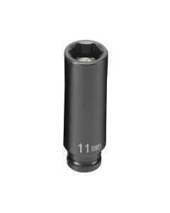 GRE911MDG image(1) - Grey Pneumatic 1/4" Drive x 11mm Magnetic Deep Socket