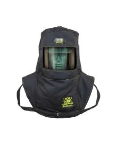 OBRTCG140B-CHVSL image(0) - OBERON Hood with Hard Cap - Arc Flash - 140 Cal TCG - With Fresh Air Arc Flash Hood Ventilation System & Light - Color: Black - Window: True Color Grey (TCG)