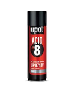 UPO0837 image(0) - U Pol Products ACID#8 UP0837 Acid Etch Primer, 450 mL Aerosol Can, Black, Liquid, 48.4 sq-ft Coverage